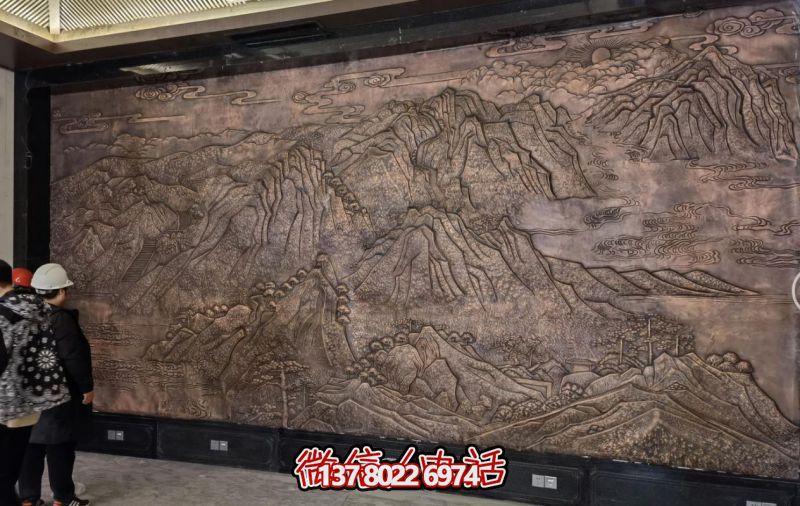 室內銅浮雕墻——山東泰安石敢當旅游區室內金屬浮雕墻項目